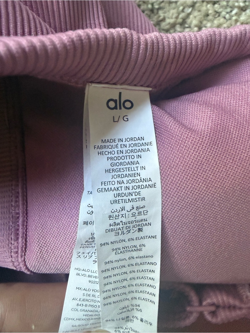 ALO Yoga Pink Ribbed Tank Top - Picture 5 of 5